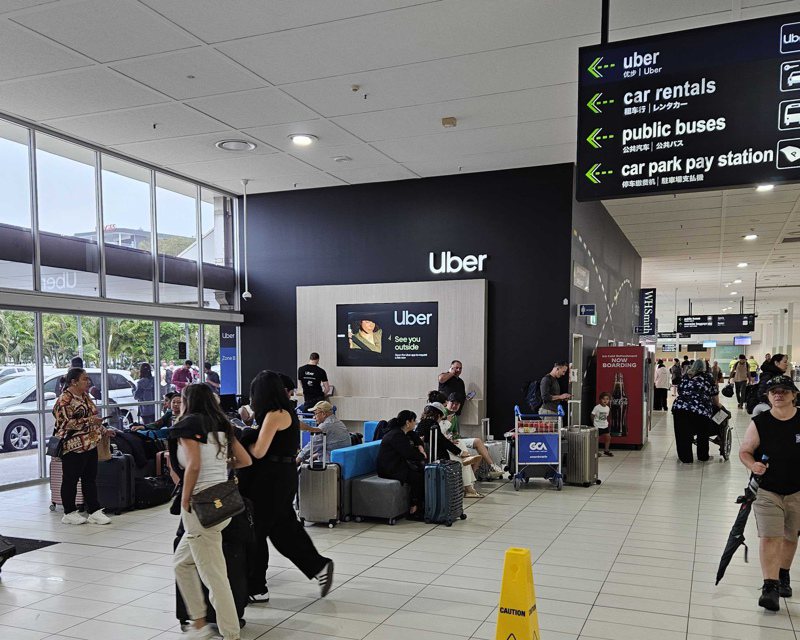 Uber在澳洲黄金海岸机场设置了专门给乘客等车时休息的区域。图／Uber提供