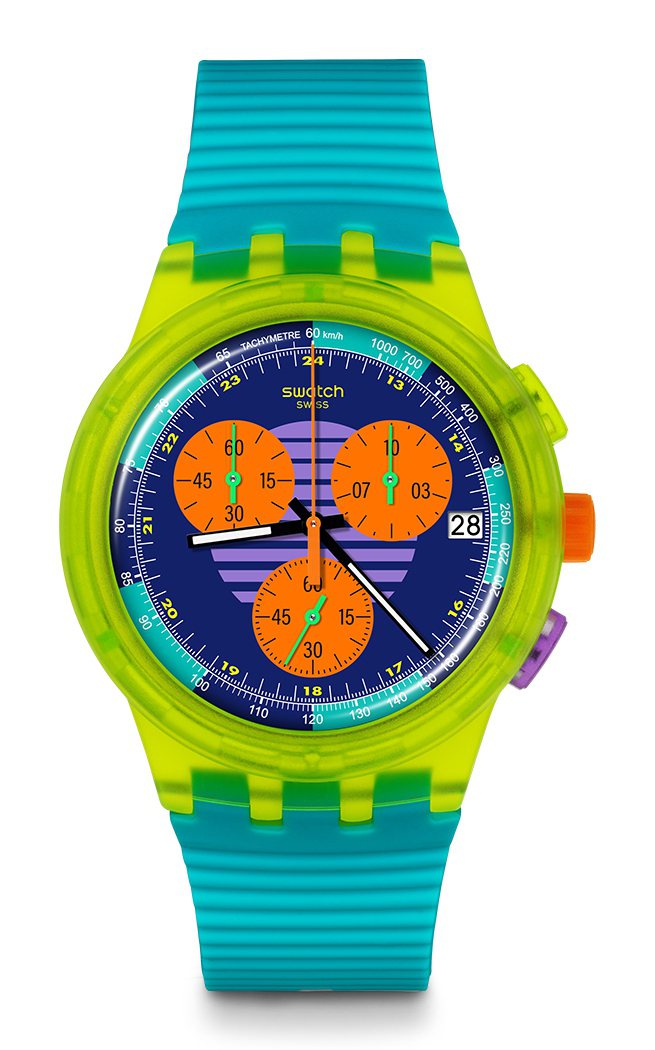 Swatch NEON WAVE腕表，4,150元。图／Swatch提供
