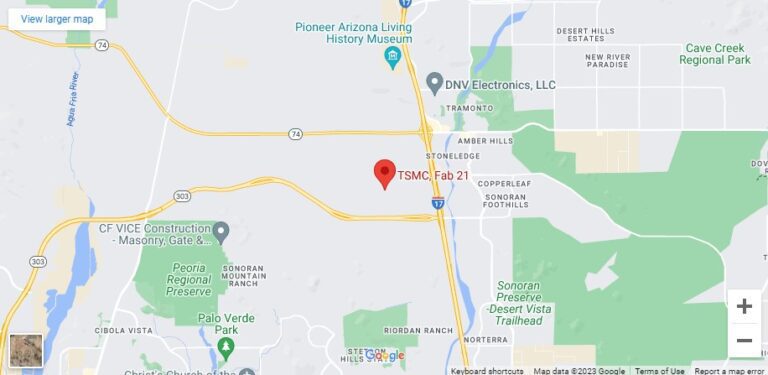 台积电位于亚利桑那的 Fab 21厂。/撷自Google