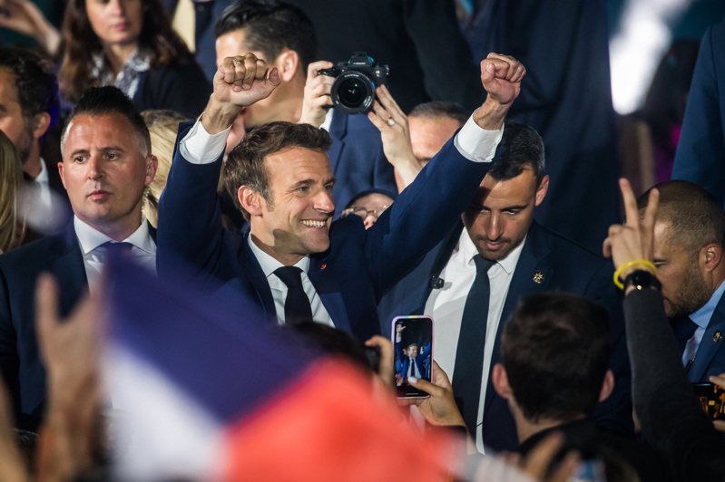马克宏虽然赢得大选，但从得票率来看，极右派得票率首度突破四成，显示法国变了。(欧新社)(photo:UDN)