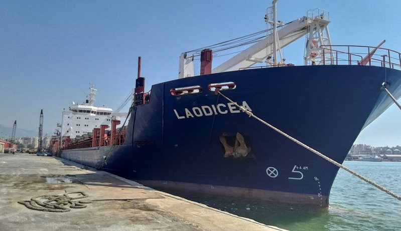 黎巴嫩检察官指出，在官方确定一批货物可能是从乌克兰「窃取」来的之后，当局扣押一艘装载大麦和小麦粉的船。（路透）(photo:UDN)