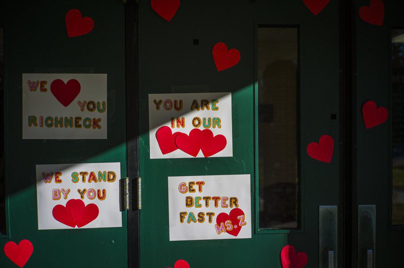 25岁维州教师泽温尔在课堂上被六岁男童射伤，她25日表示将提告公校系统。(美联社)(photo:UDN)