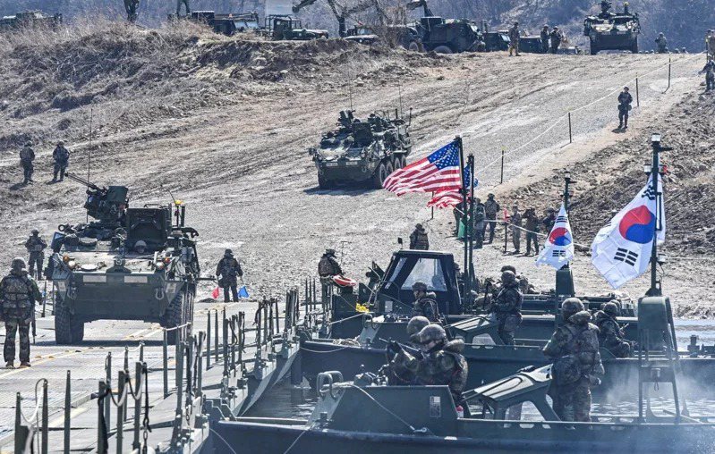 圖為南韓軍隊與駐韓美軍聯合軍演。（歐新社資料照片）