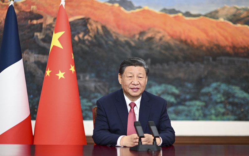 中法建交60周年招待會25日在北京舉行，國家主席習近平發表視頻致辭。（新華社）