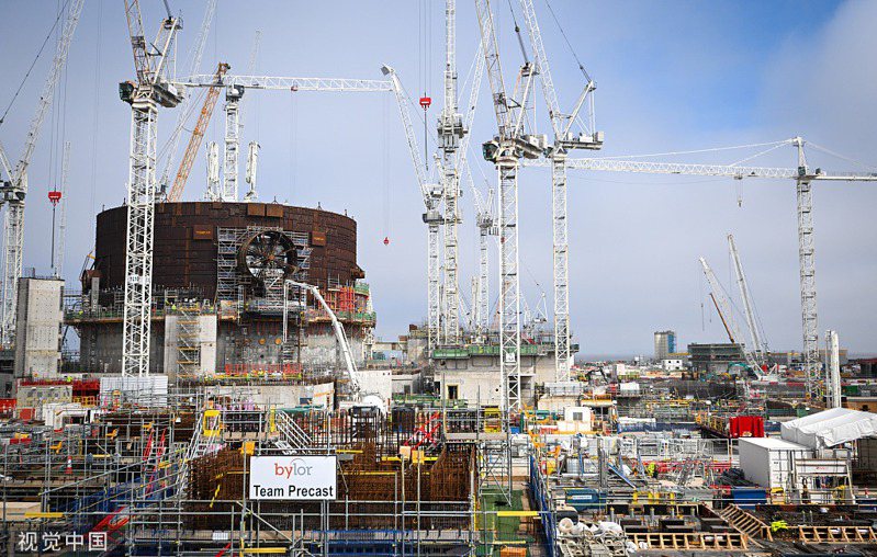 施工中的英國欣克利角C核電廠。(取材自觀察者網／視覺中國圖)
