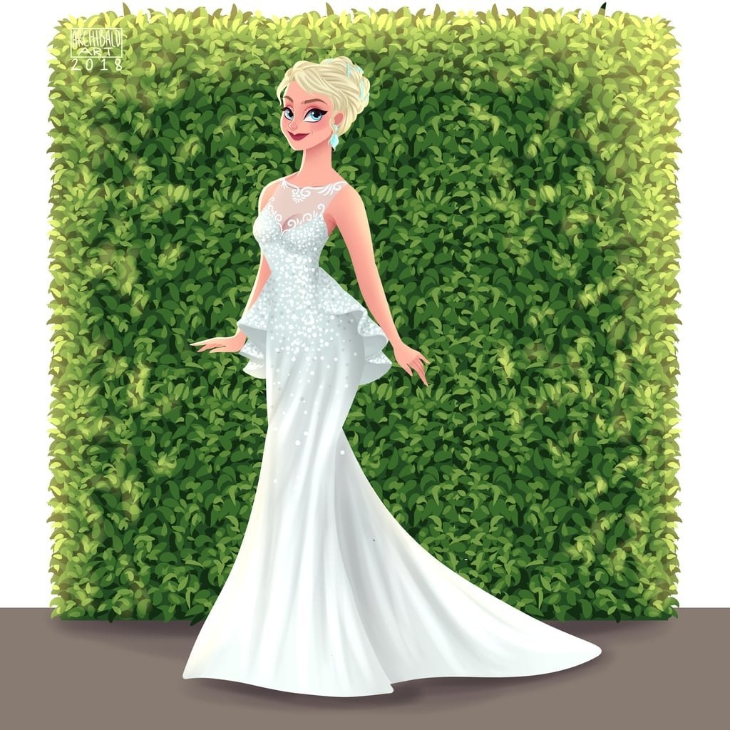 如果迪士尼公主都走上紅毯會穿什麼婚紗？藝術家筆下的迪士尼新娘們婚紗好夢幻！