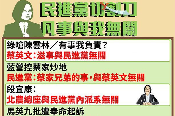 蔡英文稱不認得楊蕙如 國民黨：民進黨屢揮次元切割刀 | 聯合新聞網