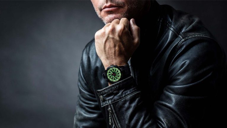 PERRELET 全新腕錶「TURBINE FULL LUM 旋風全夜光面盤腕錶」。 圖片提供／PERRELET