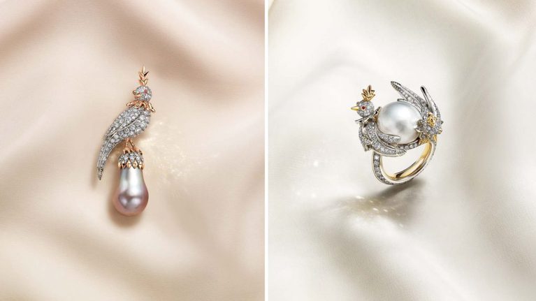Jean Schlumberger by Tiffany石上鳥珍珠系列全新作品將於2024年春季所舉辦的高級珠寶展中首次亮相。 圖片提供／TIFFANY & CO.