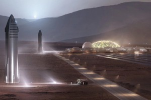 SpaceX公司執行長馬斯克想要殖民火星，一度提案在火星南北極引爆核武，利用溫室效應拉高火星的氣溫與氣壓，近日改建議先蓋「玻璃巨蛋」的基地，讓殖民先鋒等候火星最終地球化到足供生命生存。畫面翻攝：Autoevolution.com