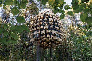 綠建築／瑞典建築師創新「懸吊樹屋」與鳥兒一起度假！