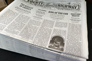 美國新發行的純紙本報紙「郡道」（County Highway），在沒打廣告僅靠口耳相傳的情況下，創刊號2萬5000份全部銷售一空。圖／取自eBay