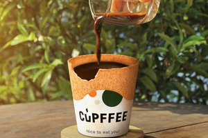 「可吃的咖啡杯」進化－耐熱85°C、12小時不滲漏