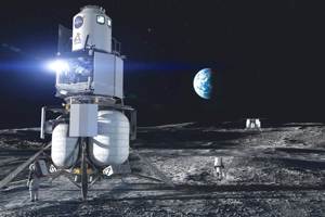 貝佐斯的太空公司Blue Origin提交給NASA的阿提米絲登月器模擬圖。路透／Cover Images