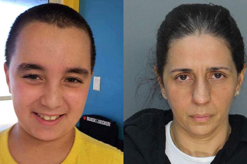 美國佛州上周發生人倫悲劇，母親派翠西亞（右）親手淹死罹患自閉症的兒子亞歷山卓（左），還謊報兒子遭兩名非裔男子綁架、企圖脫罪。 圖／翻攝自Univision.com