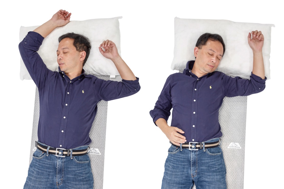 雙手或單手高舉的睡姿，罹患頸椎病的機會較高。