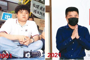 國民黨前立委顏寬恒是藍營減重代表，左為2001年的照片，右為2021所攝。圖／聯合報系資料照片
