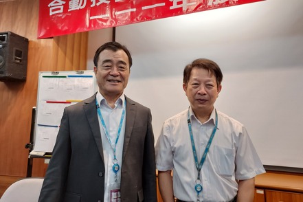 合勤控董事長朱順一（右）、執行長楊國榮(左)。 聯合報系資料庫