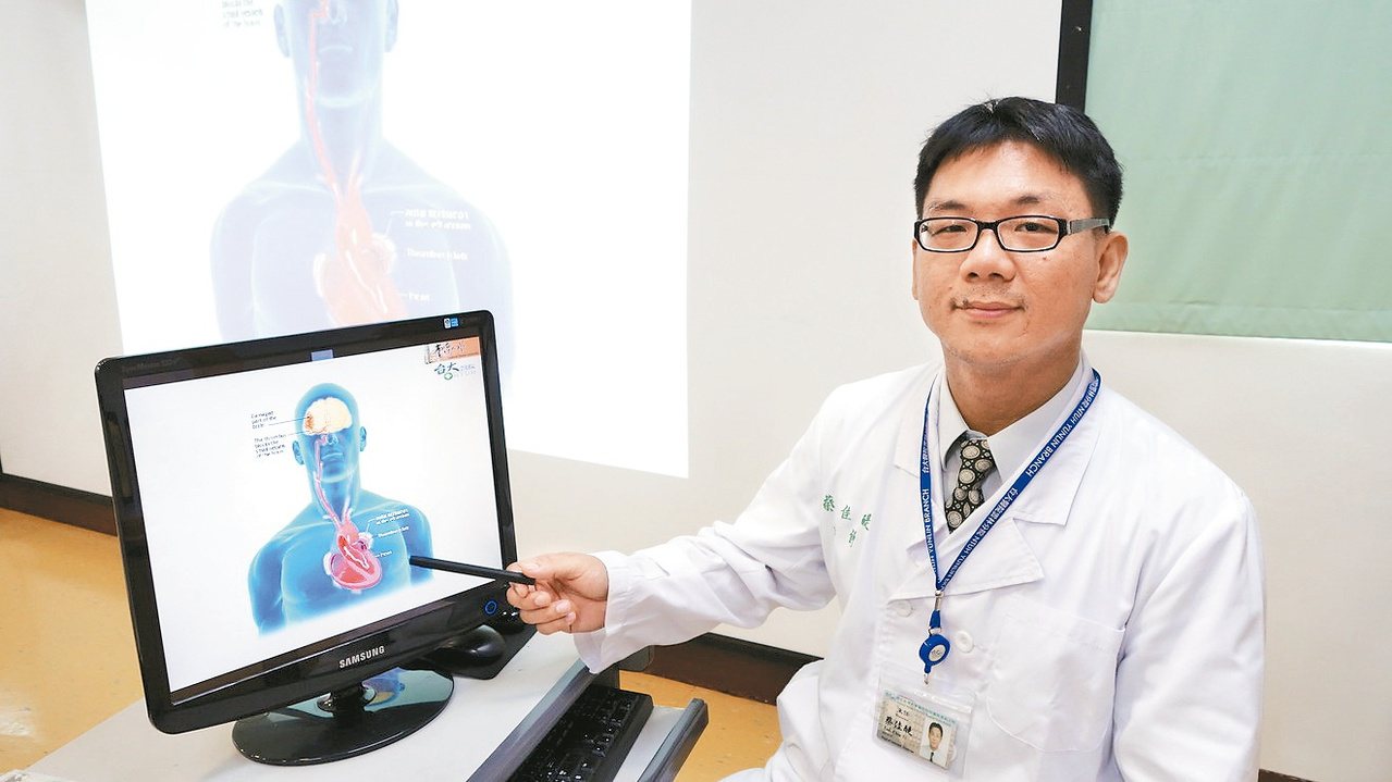 台大醫院雲林分院內科主任蔡佳醍指出，心律不整中的心房顫動患者，須特別留意預防中風。