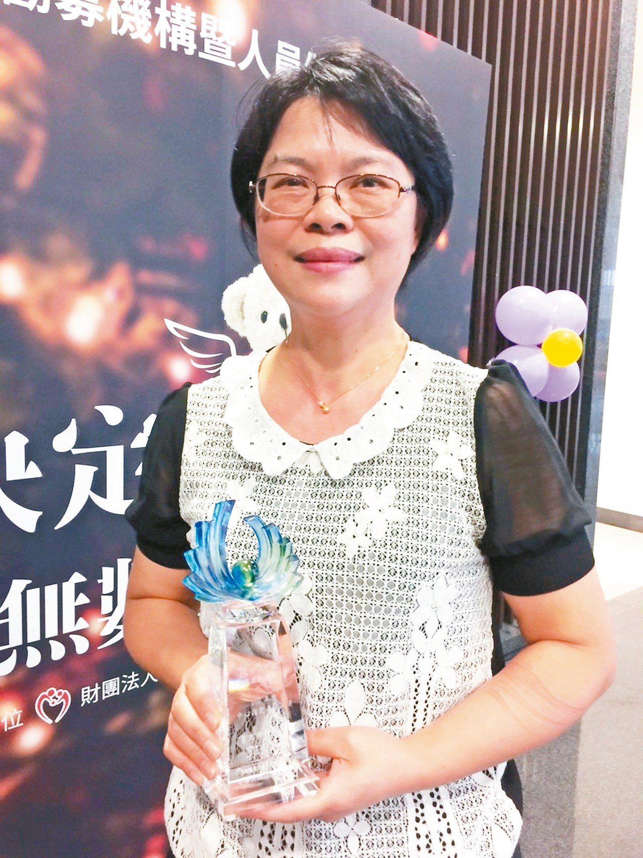 台北榮總護理長郭玲娟，昨獲得優秀器官勸募人員獎。