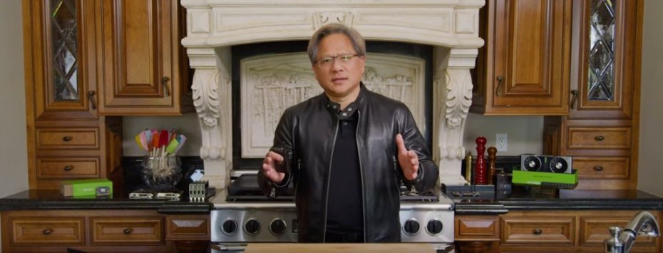 ▲NVIDIA執行長黃仁勳藉由首次舉辦的廚房主題演講介紹此次主角「Ampere」顯示架構，以及採用新款GPU打造的超級電腦