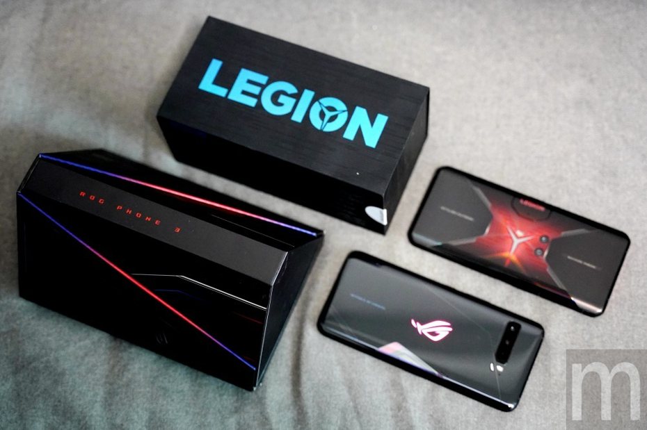 ▲聯想Legion Phone Duel (上)、華碩ROG Phone 3 (下)盒裝及手機外觀