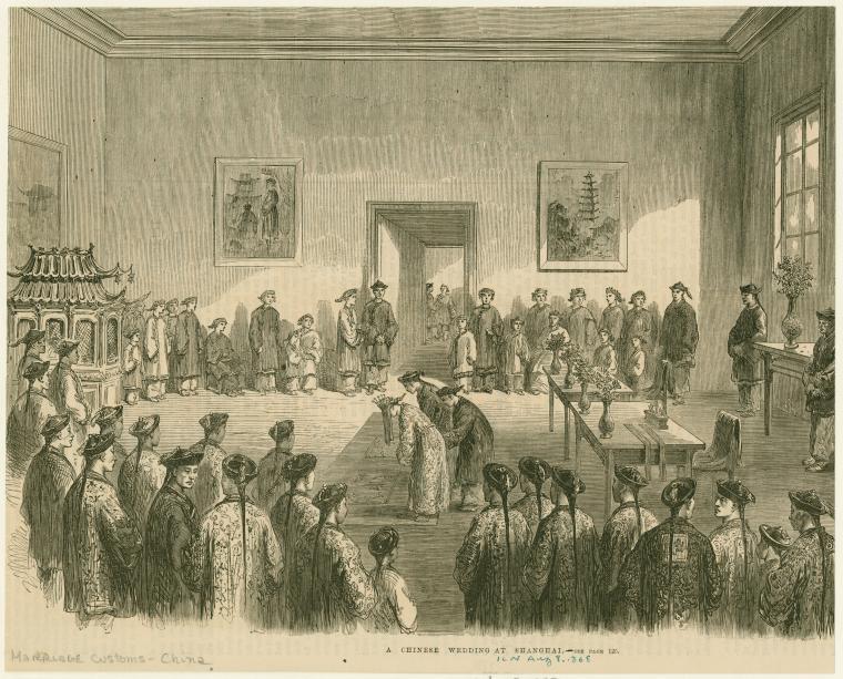 1868年上海的中式婚禮。（圖／紐約公共圖書館The New York Public Library　提供）