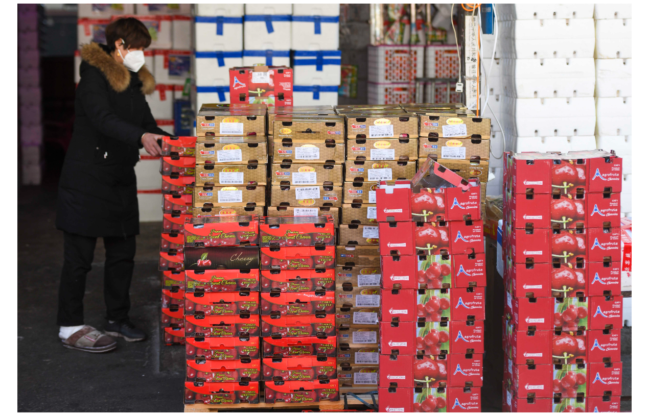 價格大幅下降，進口櫻桃今年受到大陸民眾民歡迎。中新社