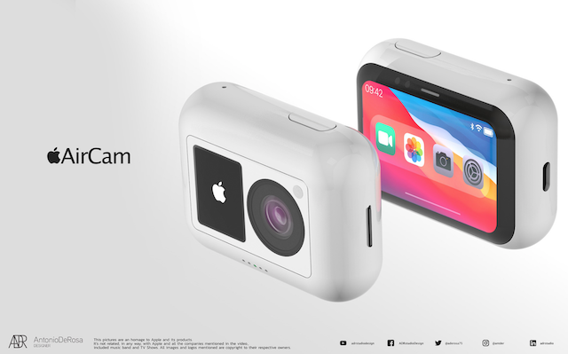 近期網路上也瘋傳，蘋果會推出一款全新的「運動相機AirCam」。圖擷自AntonioDeRosa