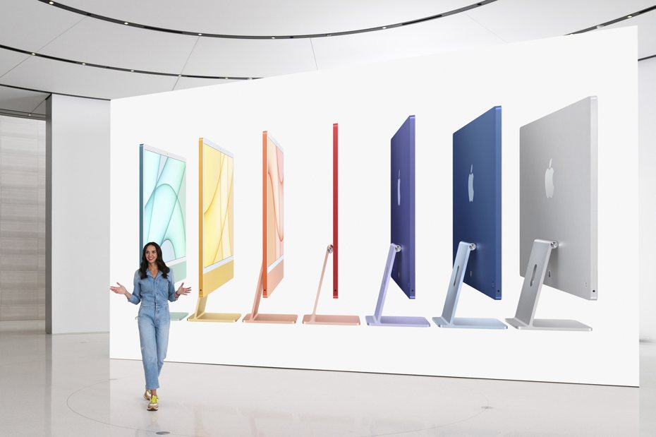 七種顏色的iMac，搭載M1處理器 歐新社