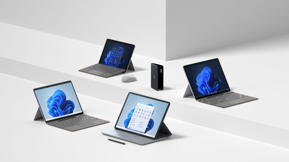 微軟發表一系列專為Windows 11打造的Surface新機及全新配件，為企業、創意工作者、遊戲玩家及家庭使用者提供更靈活應用及強大效能。微軟／提供