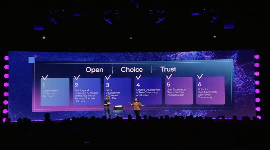 ▲Intel以「開放」 (Open)、「多元選擇」 (Choice)，以及「信任」 (Trust)解決開發者與企業面臨6大難題