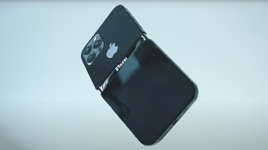 全球第一支折疊iPhone已問世，不是出於蘋果公司之手，而是來自中國大陸B站的頻道主。圖片擷自Appleinsider