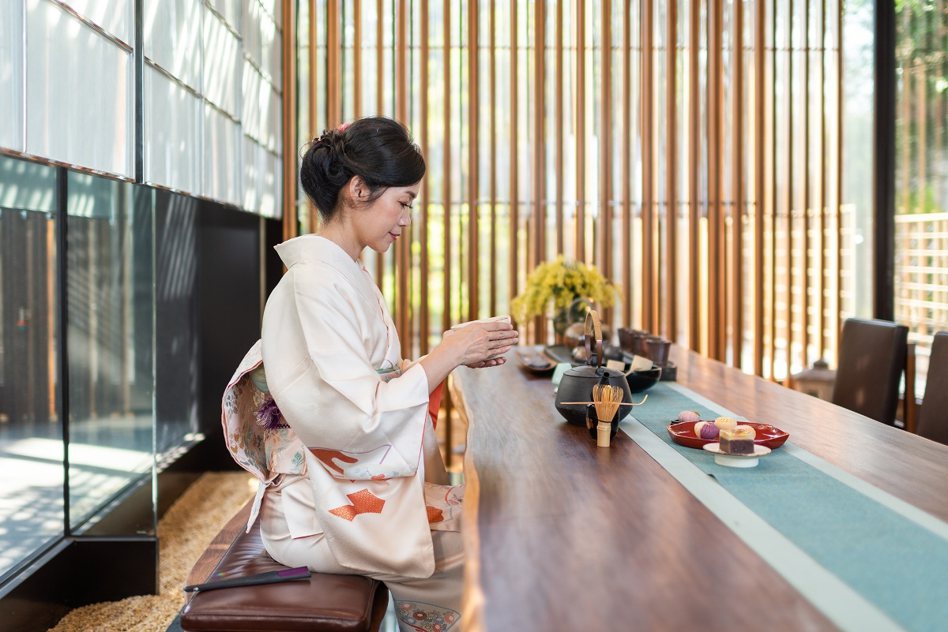 佐藤達郎為「景中泱」精心設計的「日本茶屋」「千澄庵」一秒到京都。 圖／棠宇建設 提供