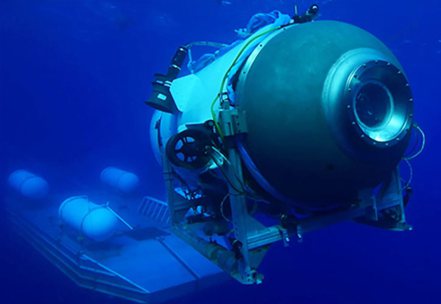 觀光潛水器「泰坦號」（Titan）18日出海參觀鐵達尼號殘骸失聯至今。法新社