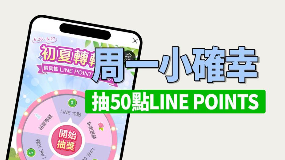 JCB Taiwan於6月26日及27日推出期間限定2天的「JCB初夏轉轉樂」活動，只要加入JCB Taiwan的LINE官方帳號好友，就有機會獲得最高LINE POINTS 50點。（製圖／聯合新聞網）