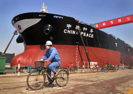 中國大陸造船業示意圖。(彭博資訊)