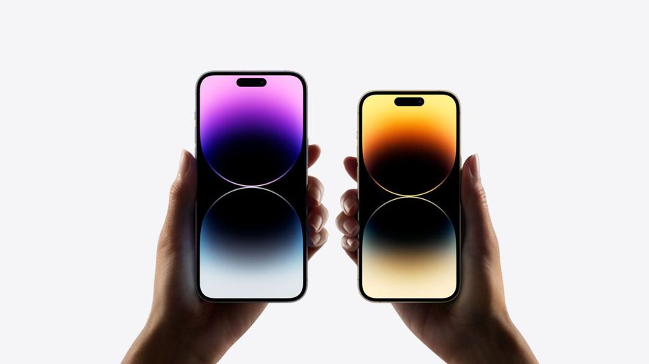 傑昇通信推出父親節早鳥手機優惠活動，這次蘋果以iPhone 14 Pro Max 128GB（左）深紫色版本優惠最多，折扣4910元後只要3萬3990元。（翻攝自蘋果官網）