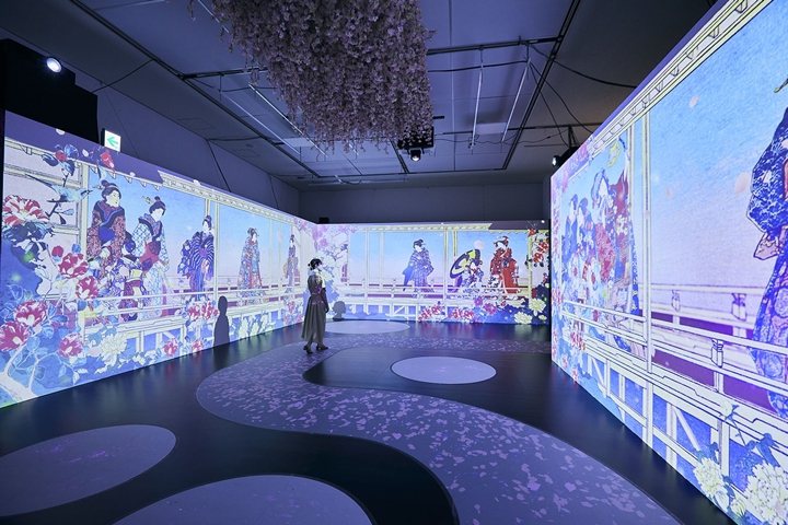 ▲第二展區「麗」以櫻花世界、日本女性之美為主軸，打造沉浸式隧道。　圖：HITOHATA,INC.／來源