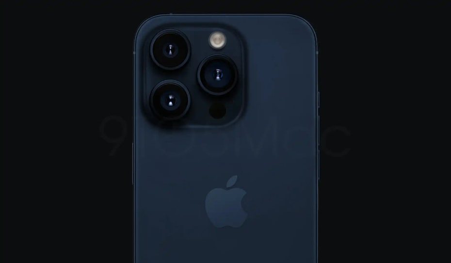 外媒推測旗艦版的iPhone 15 Pro和iPhone 15 Pro Max有太空黑、銀色、深藍色（見圖）和泰坦灰。（翻攝自9to5mac）