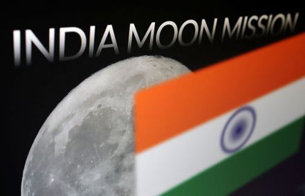 印度本月成為第四個成功登陸月球的國家，對這個南亞國家的崛起有重大象徵意義。圖／路透