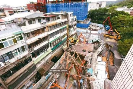 基泰建設位於台北市中山區大直街新建案「基泰大直」7日深夜因施工不慎，導致附近民宅下陷。圖／聯合報系資料照