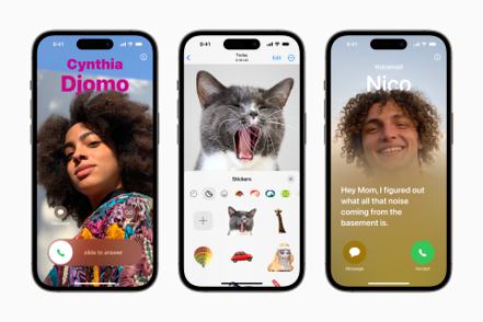 蘋果公司（Apple）正式釋出 iOS 17 作業系統更新，即時語音信箱和 FaceTime 影音訊息是備受關注的新功能。圖／蘋果提供