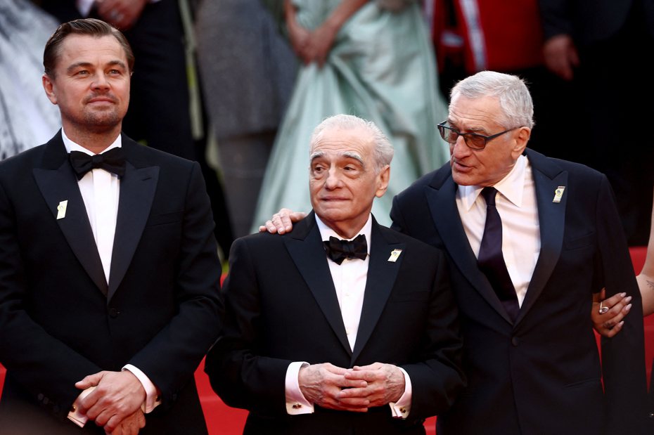 李奥纳多狄卡皮欧（左起）传因拍「花月杀手」被马丁史柯西斯、劳勃狄尼洛联合排挤。（路透资料照片）