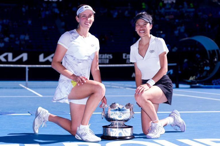 謝淑薇與Elise Mertens兩人合作多次，默契十足，於2024澳網奪下女雙項目冠軍。 Photo by Andy Cheung/Getty Images