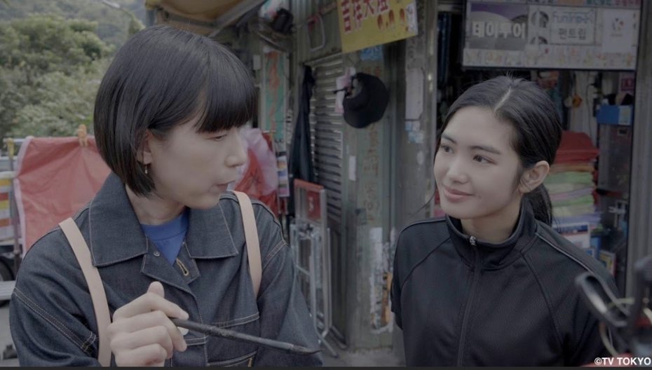 江口德子（左）來台灣展開慶生之旅。圖／Hami Video提供