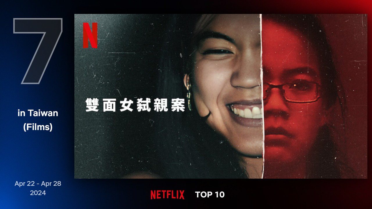 Netflix 最新TOP 10熱門電影片單第七名－《雙面女弒親案》。圖/Netflix