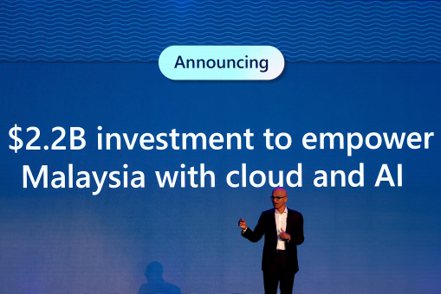 微軟執行長納德拉2日在吉隆坡宣布，將在馬來西亞投資22億美元，用於擴大雲端運算和AI服務。 (歐新社)