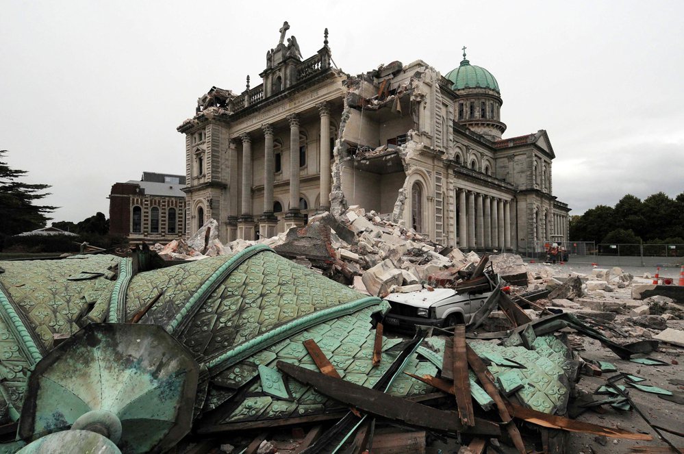 2011年的基督城大地震將於2月22日邁入第五周年。圖為基督城座堂。 （圖／歐新...