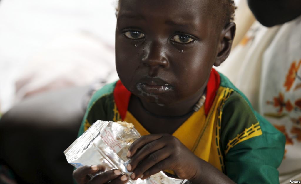 衣索比亞干貝拉境內的南蘇丹難民小孩。 圖／路透社